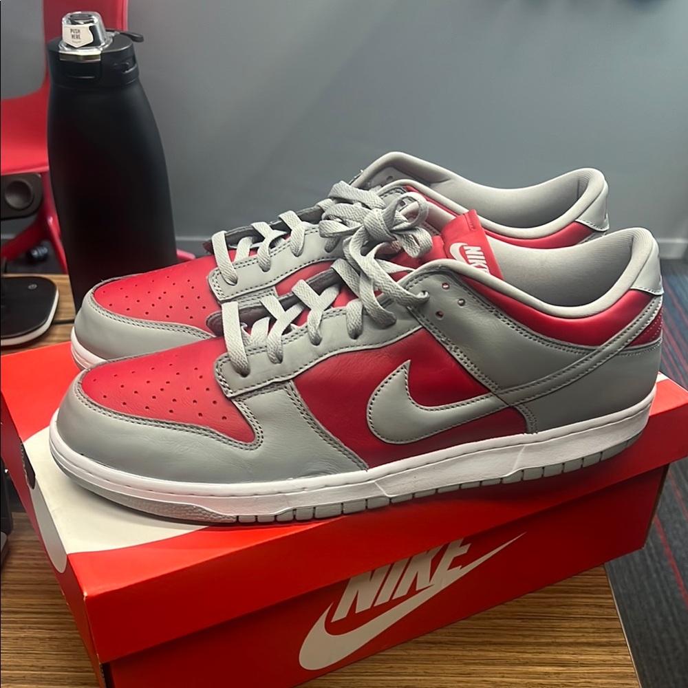 Nike Red and Gray Sneakers Ohio State Colors